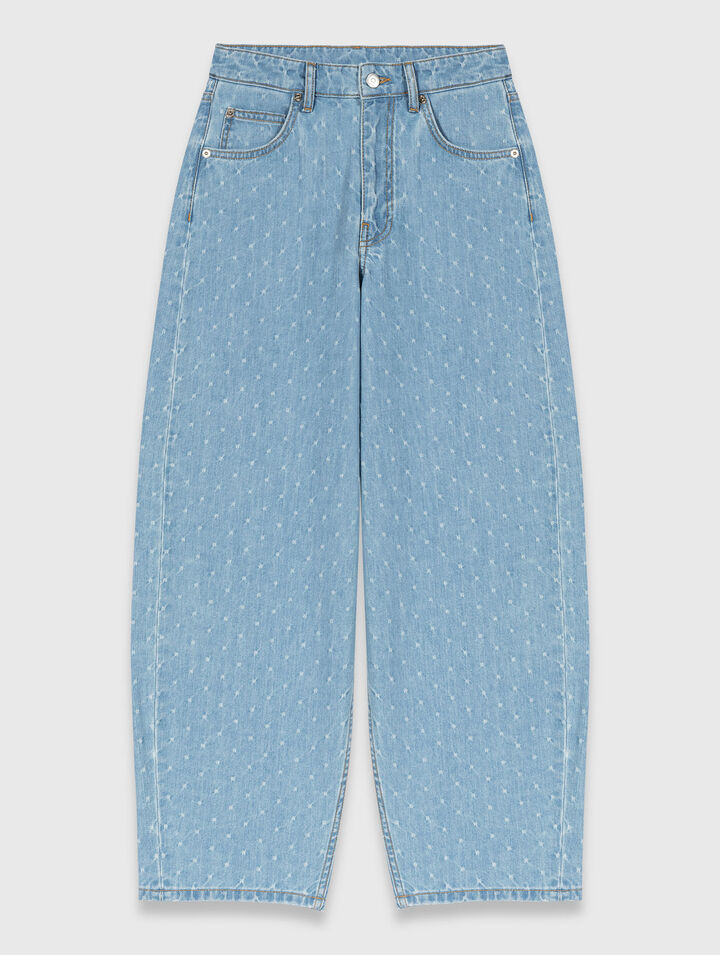 Textured balloon jeans