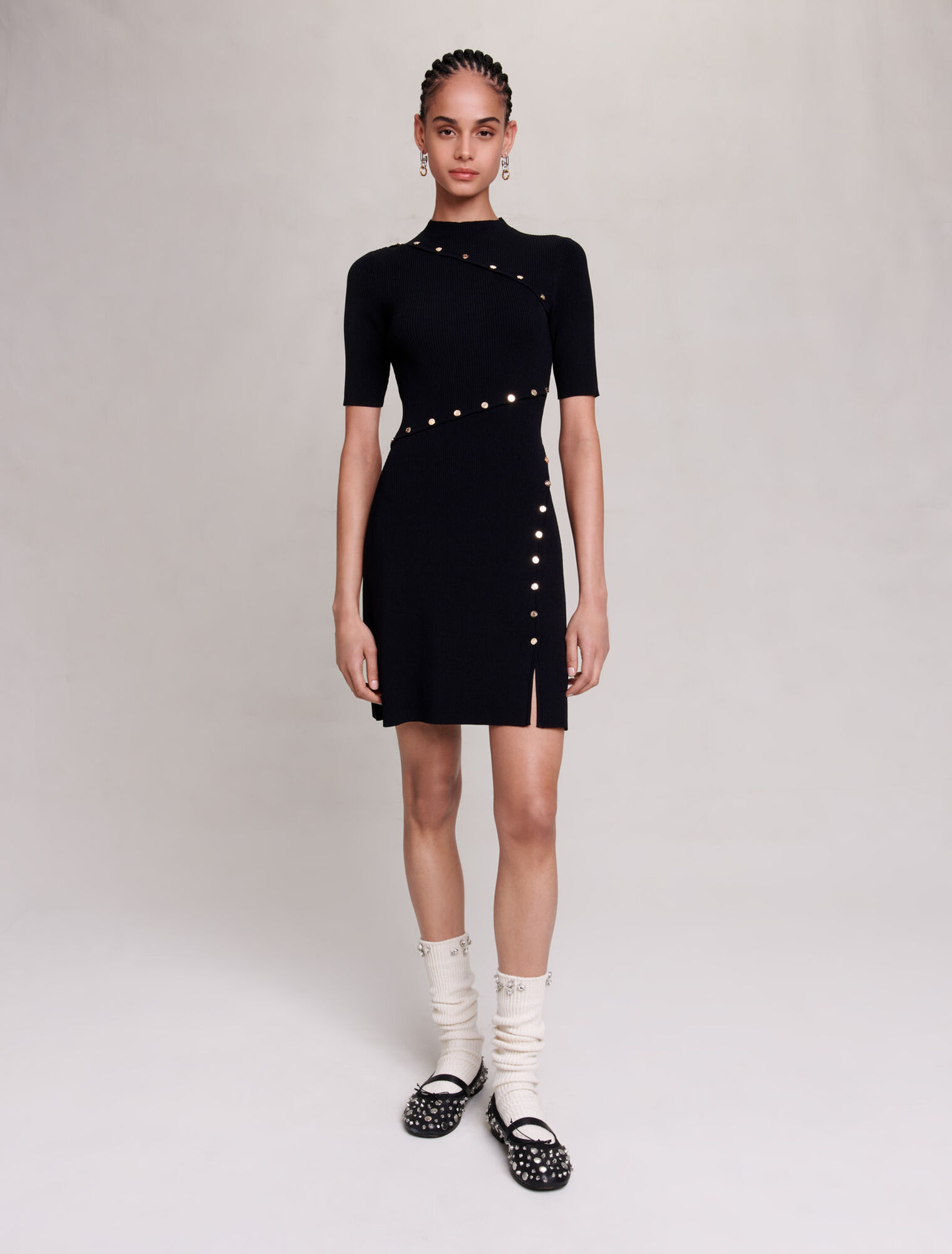 Dress in ribbed knit