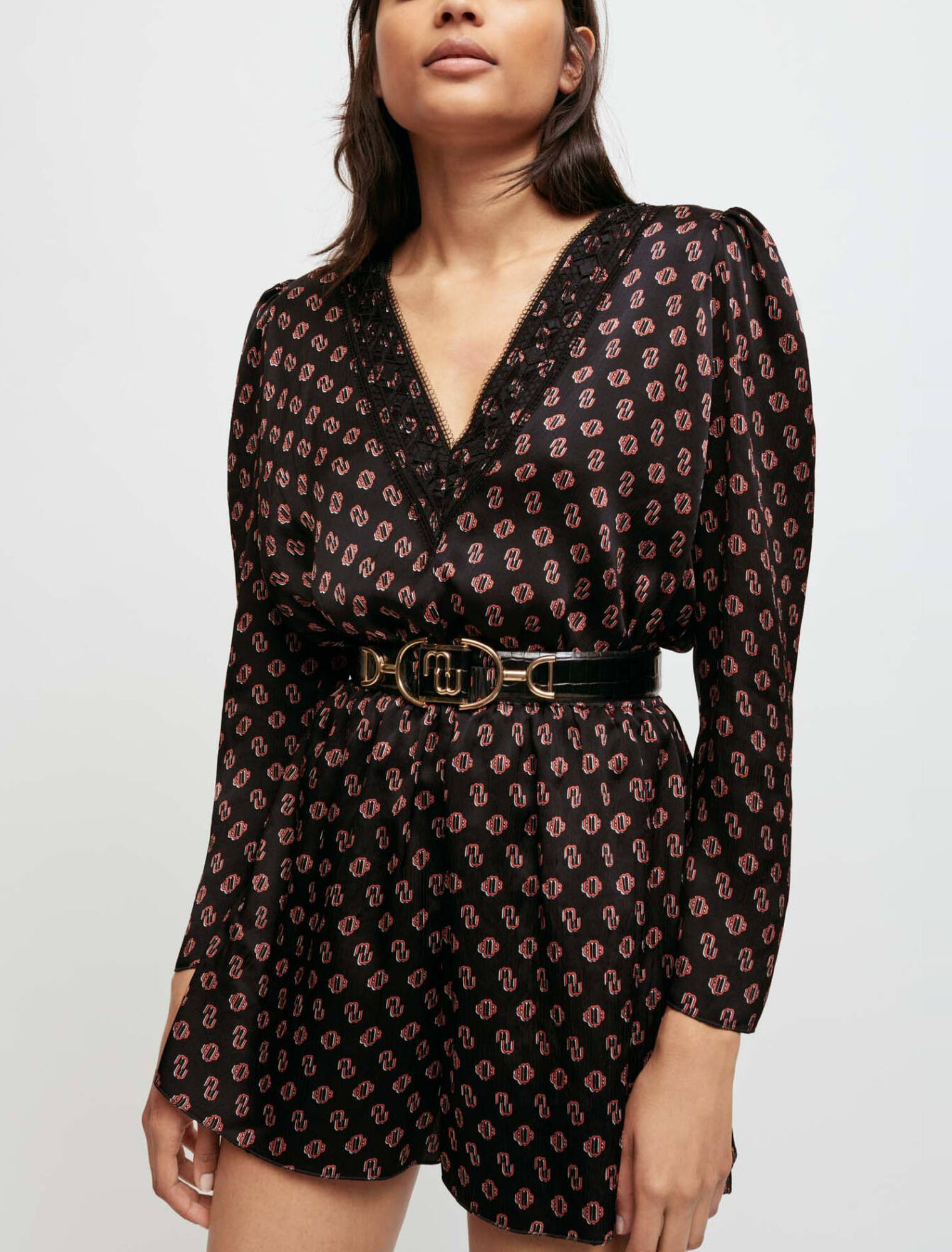 Ceinture en cuir double m Maje