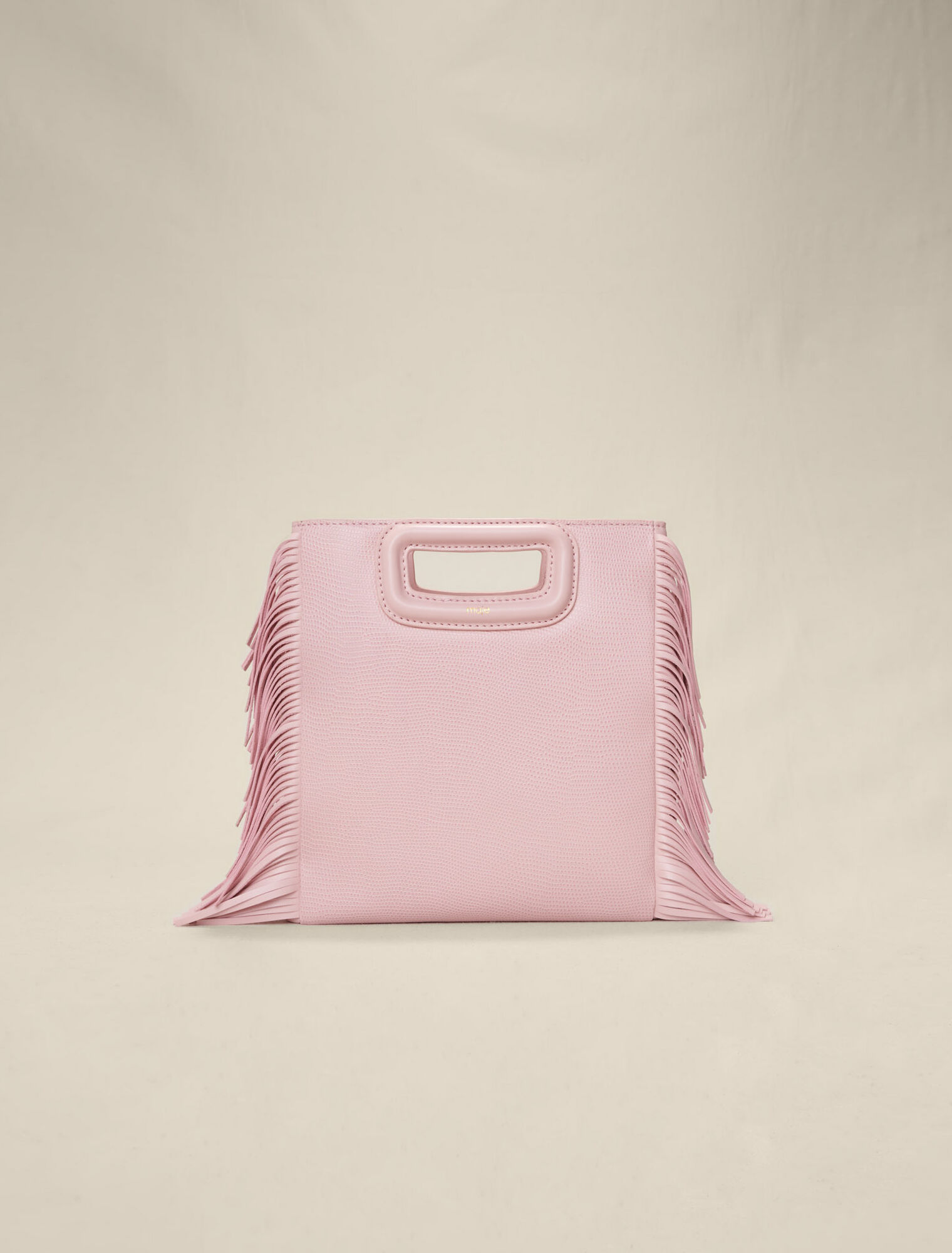 Lizard effect embossed leather M