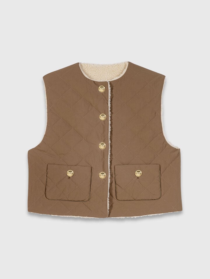 Short sleeveless puffer jacket