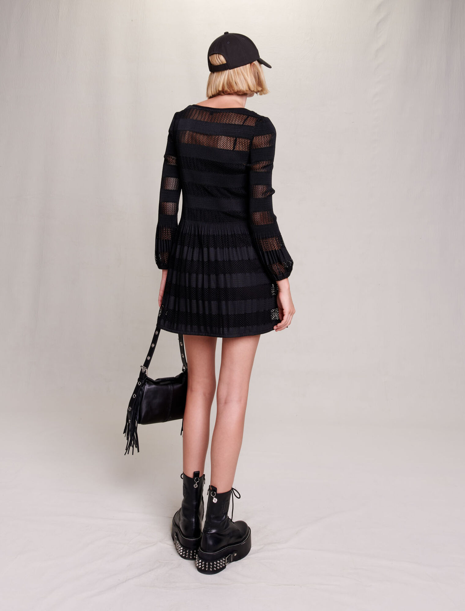 Short openwork knit dress