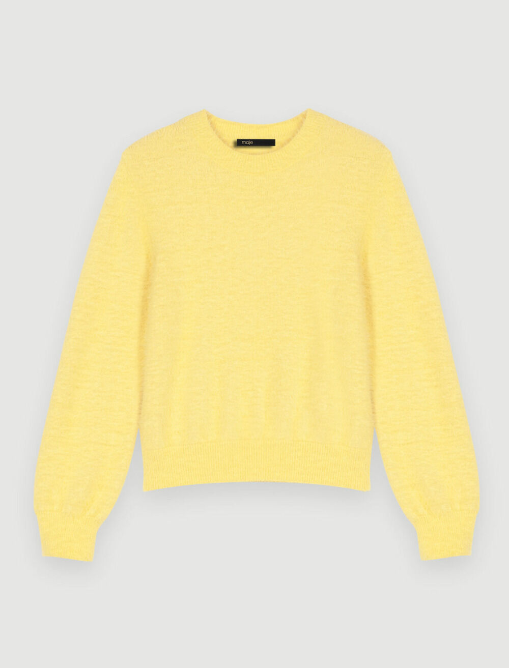 トップス JIAN YE cole knit M yellow Yellow fluffy round-neck sweater Yellow / Orange For Women | Maje