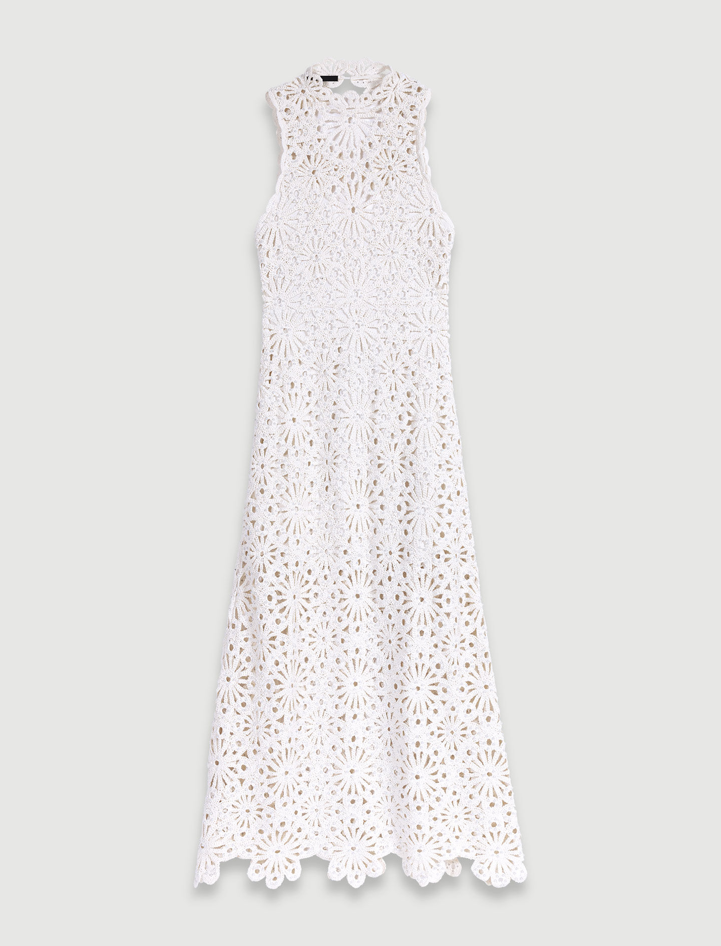Beaded crochet maxi dress