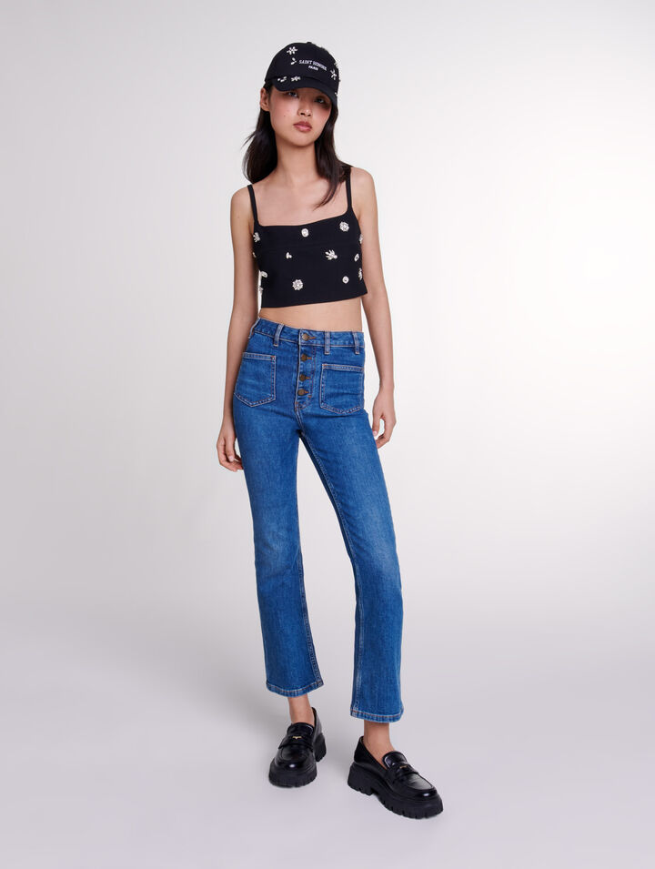 Crop top à strass