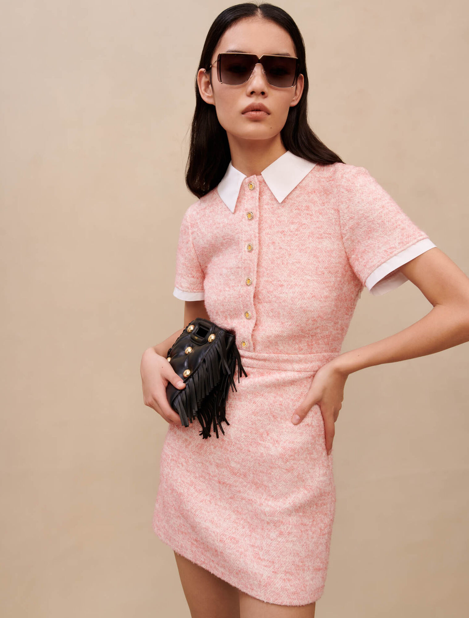 Studded quilted leather mini M bag