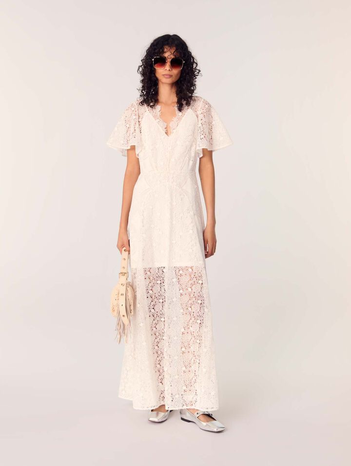 Floral guipure maxi dress