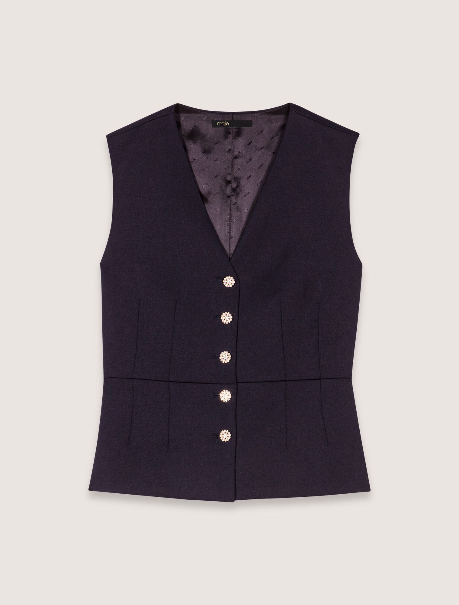 Wool blend sleeveless jacket