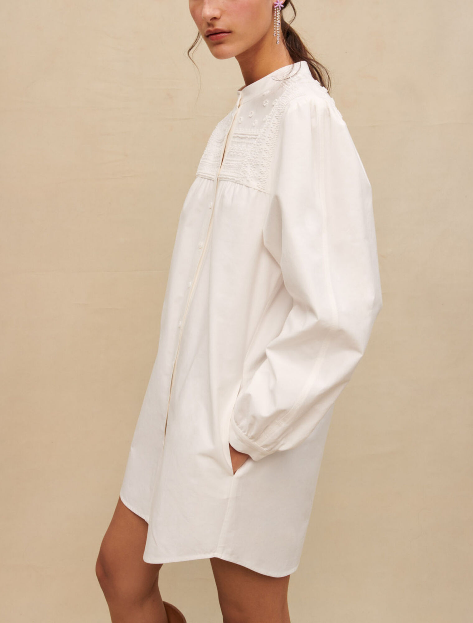Robe courte à manches volumineuses