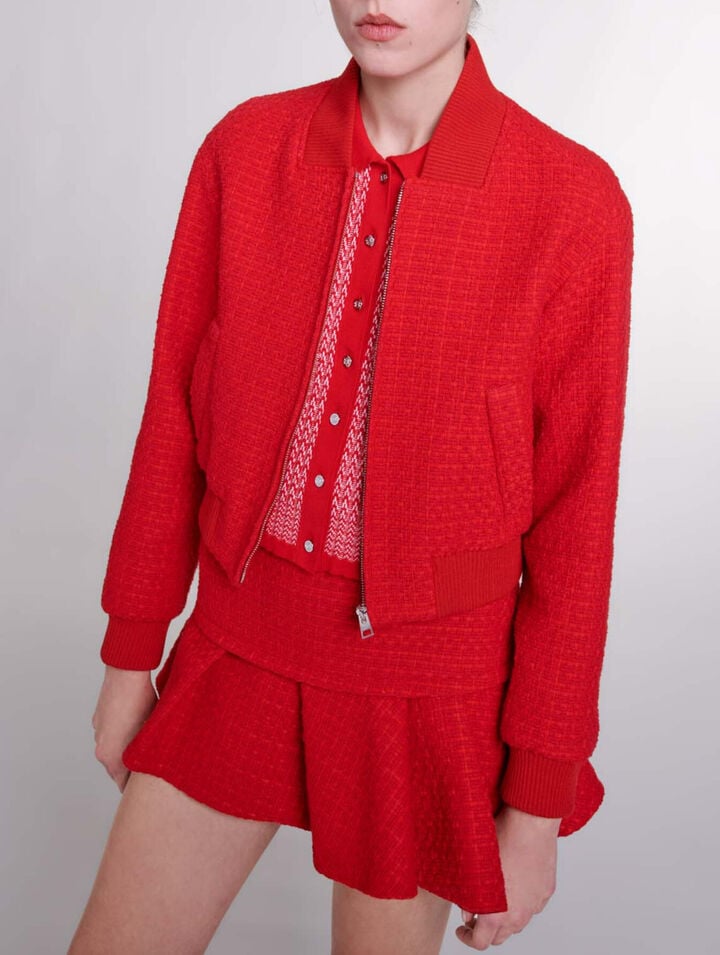 Blouson court en tweed