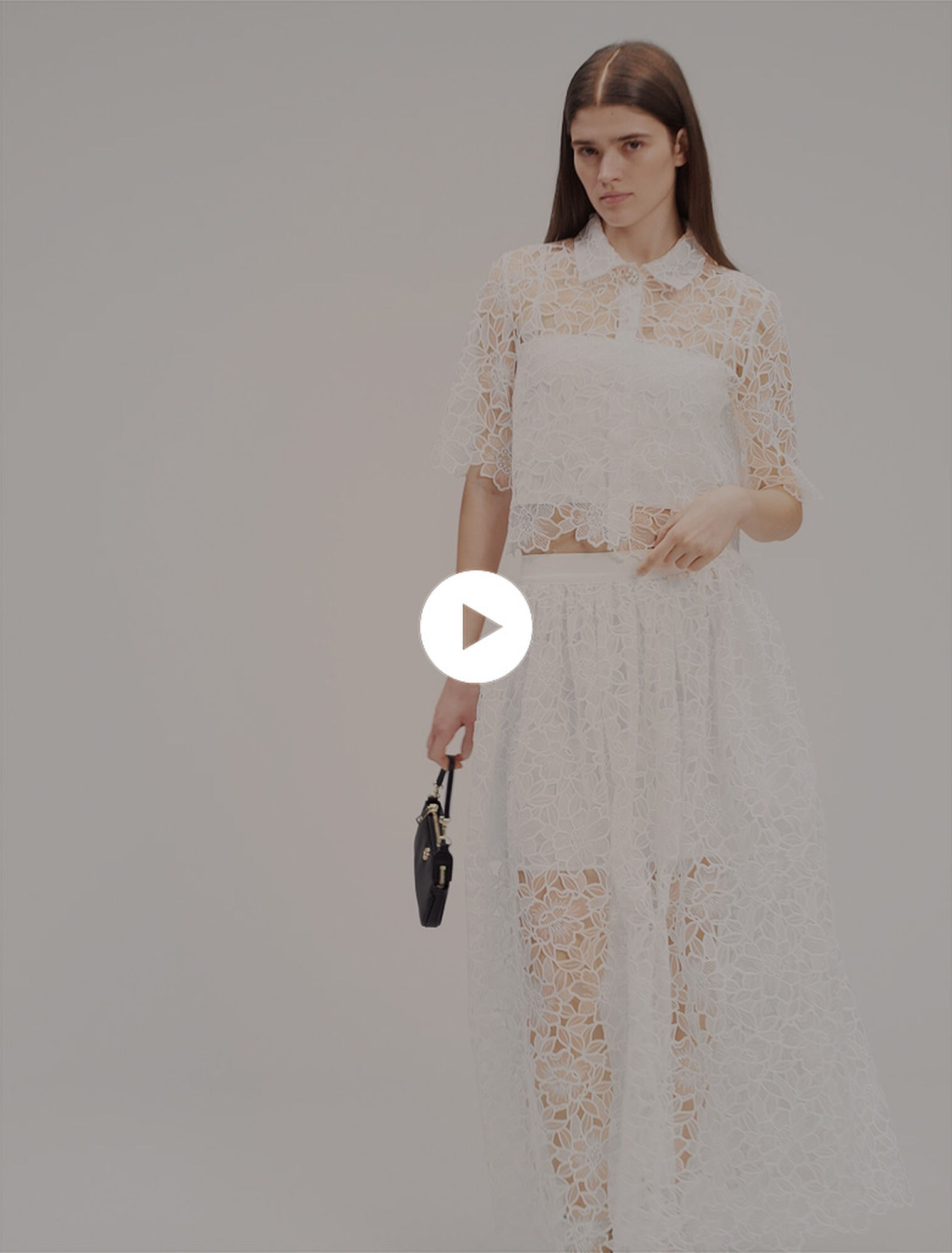 Floral lace maxi skirt