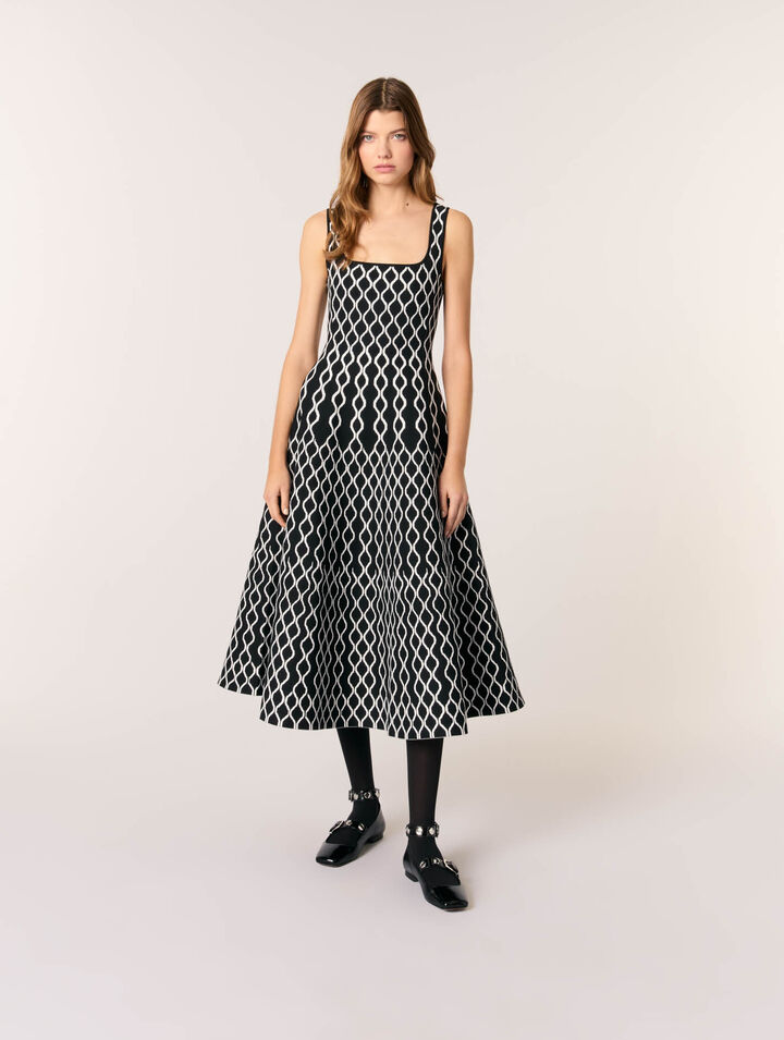 Robe midi en maille jacquard