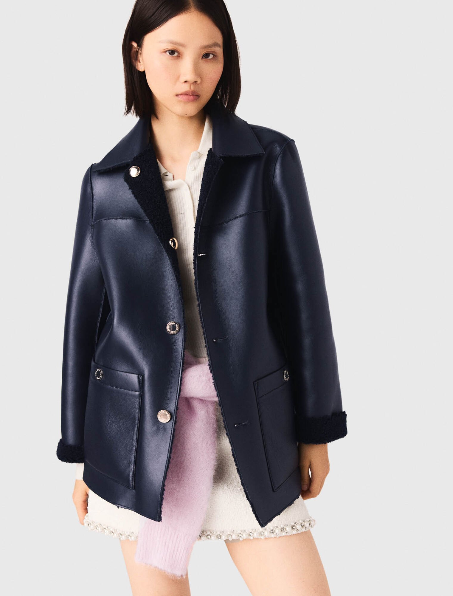 Faux shearling reversible