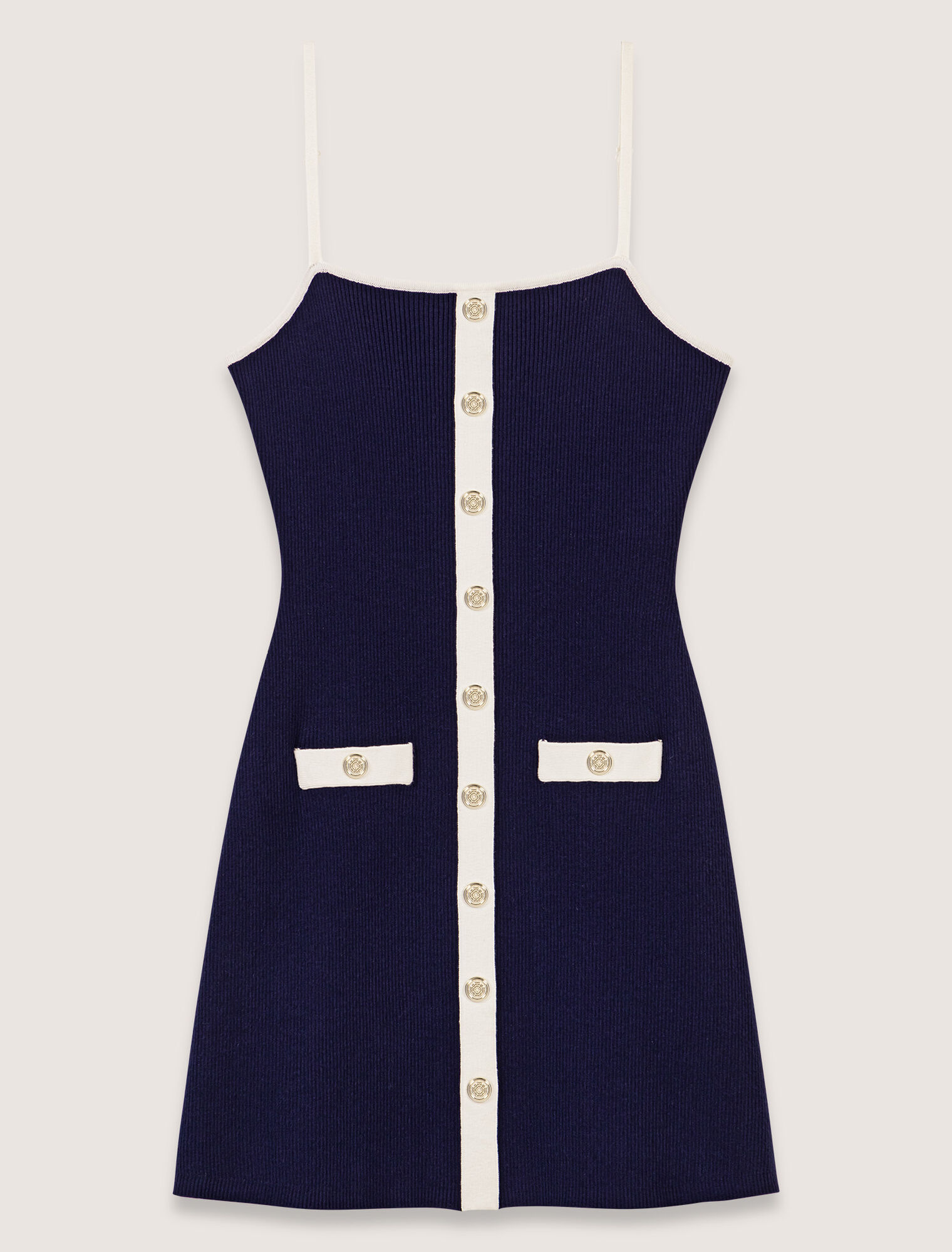 Robe courte en maille côtelée
