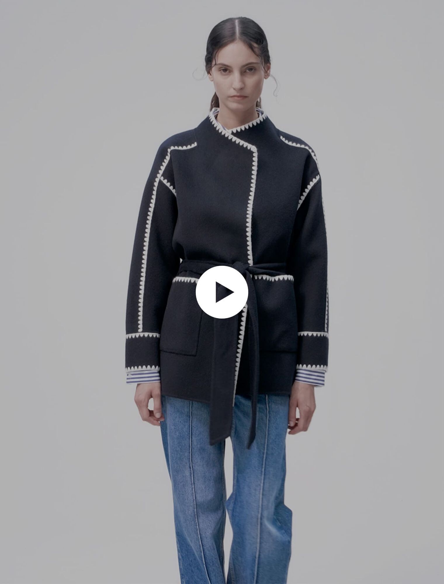 Manteau court double face