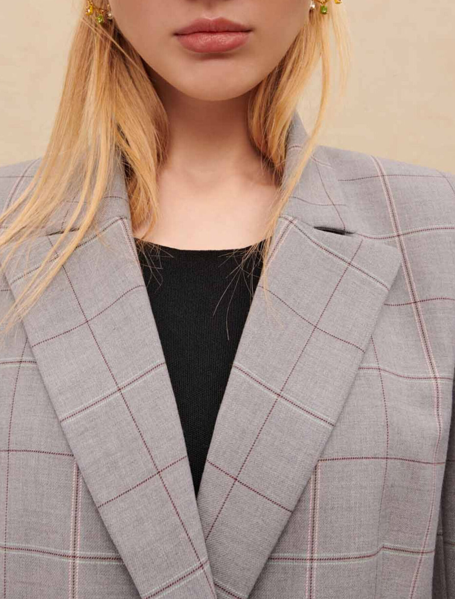 Grey checked tailored jacket