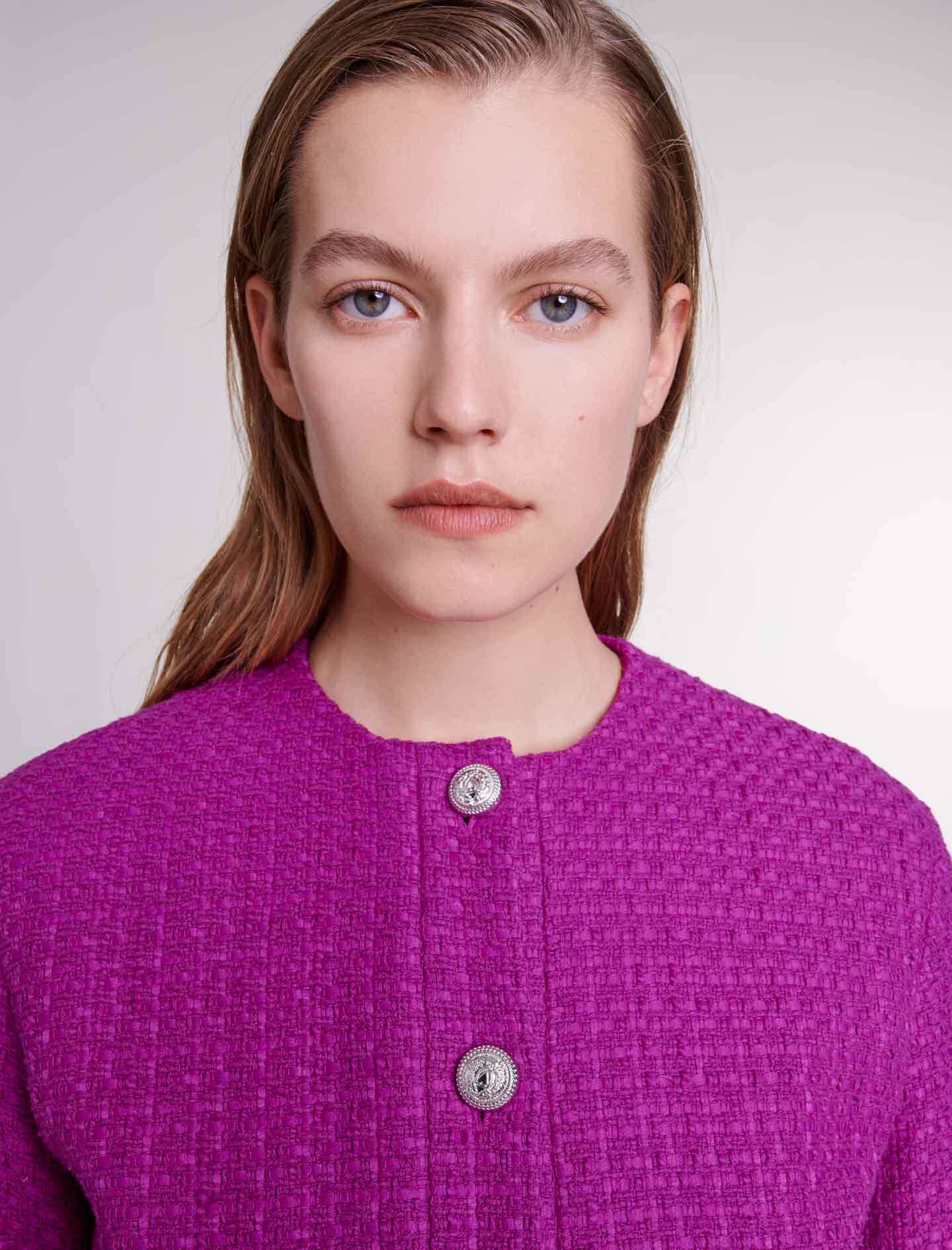 Tweed jacket Pink For Women | Maje