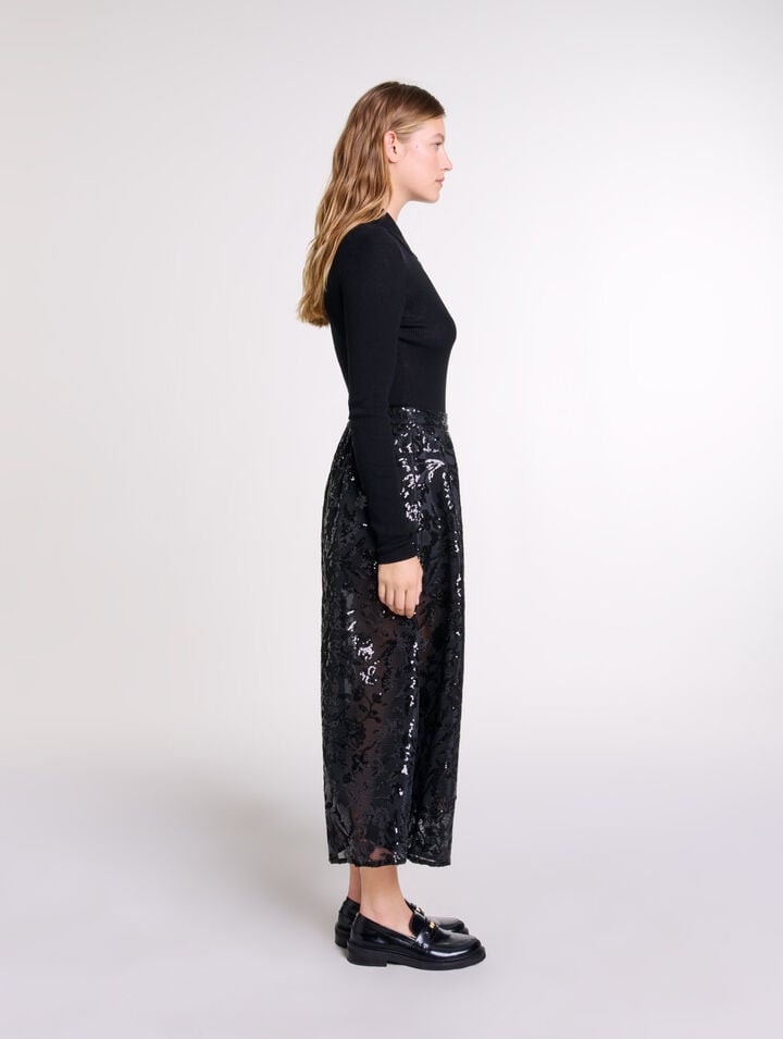 Sequin maxi skirt