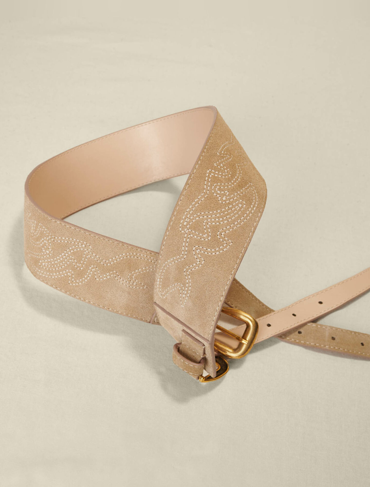 Ceinture en suède à doubles boucles