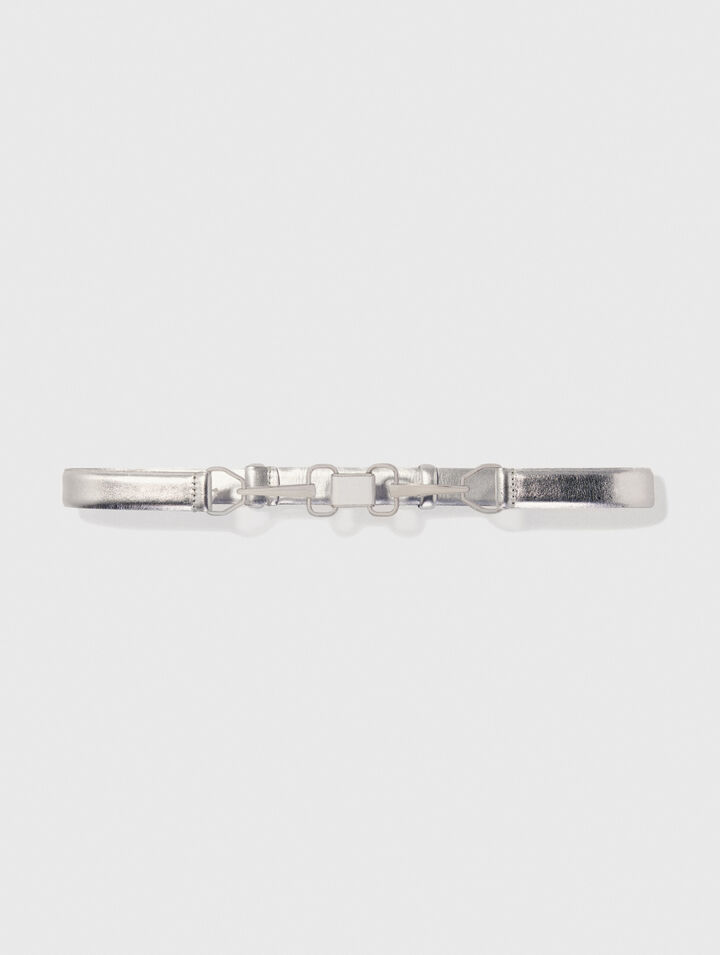 Ceinture en cuir m&eacute;talis&eacute;