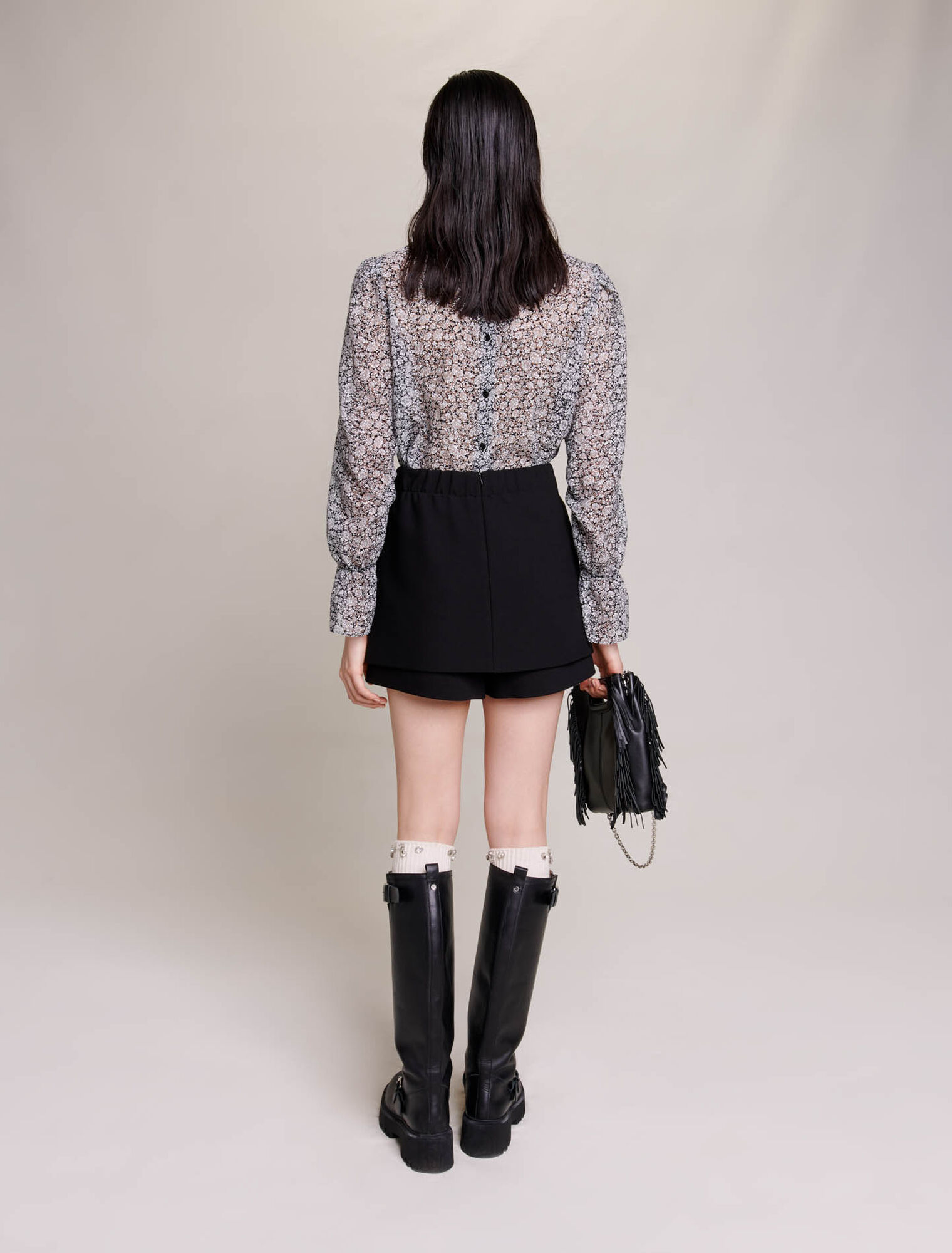 Short jupe en crêpe