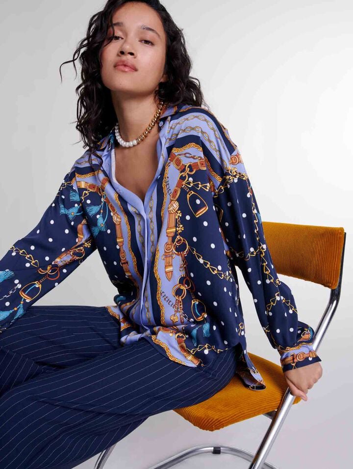 Chemise satinée imprimée