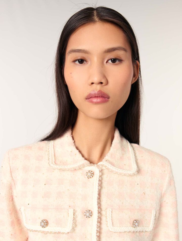 Veste en maille effet tweed
