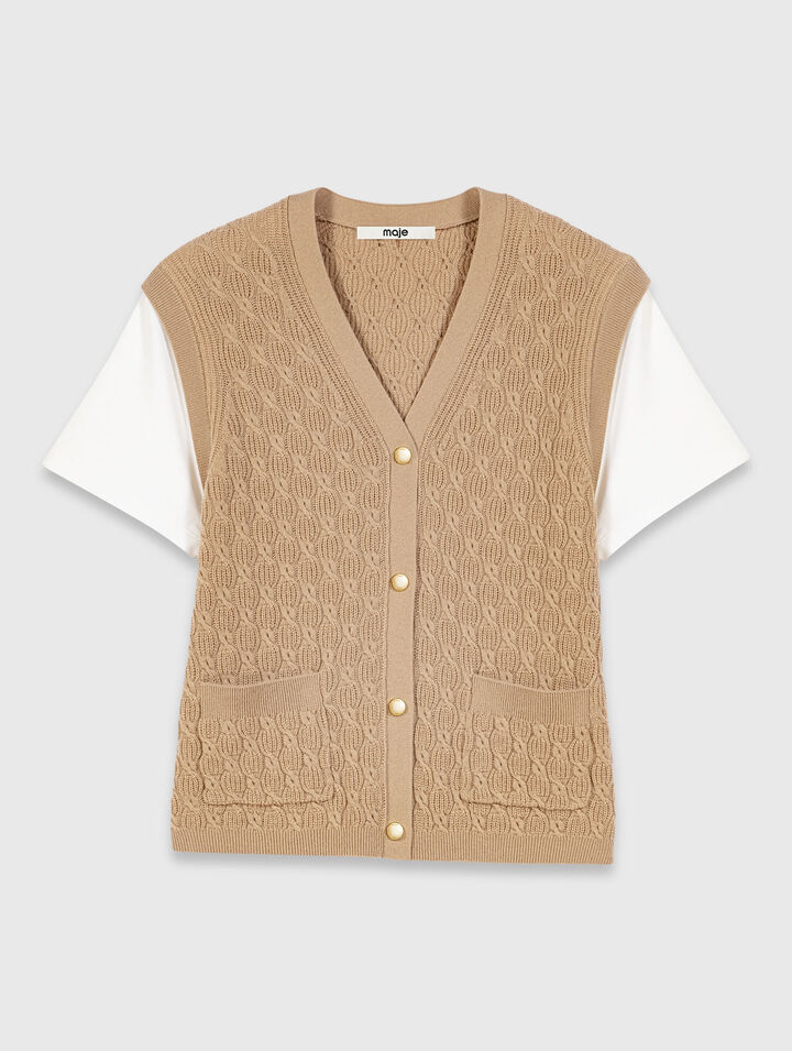 2-in-1 effect cardigan