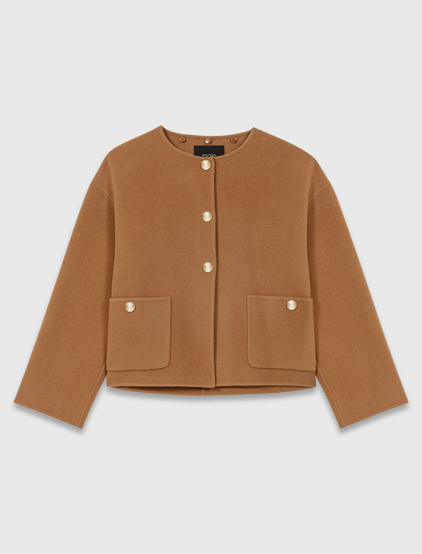 Double-faced coat with removable collar Brown For Women | Maje