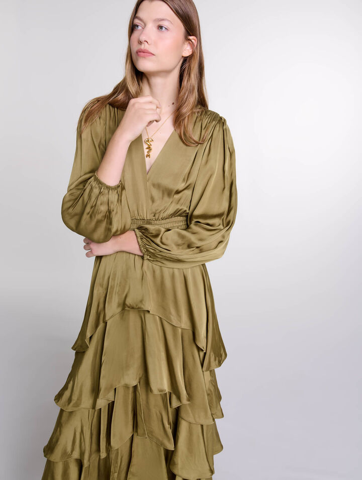 Robe longue à volants