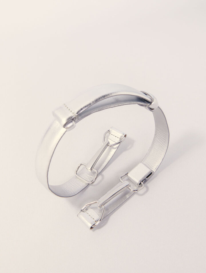 Ceinture en cuir m&eacute;talis&eacute;