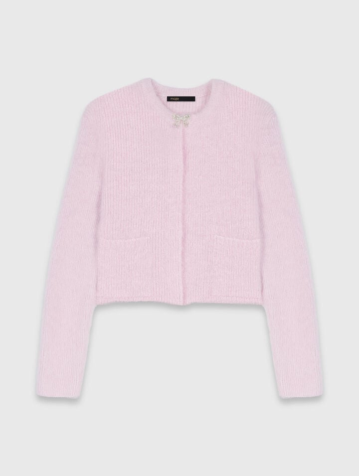 Cardigan avec nœud bijou