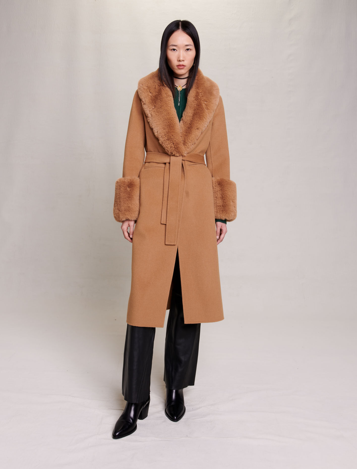 Maje camel coat store