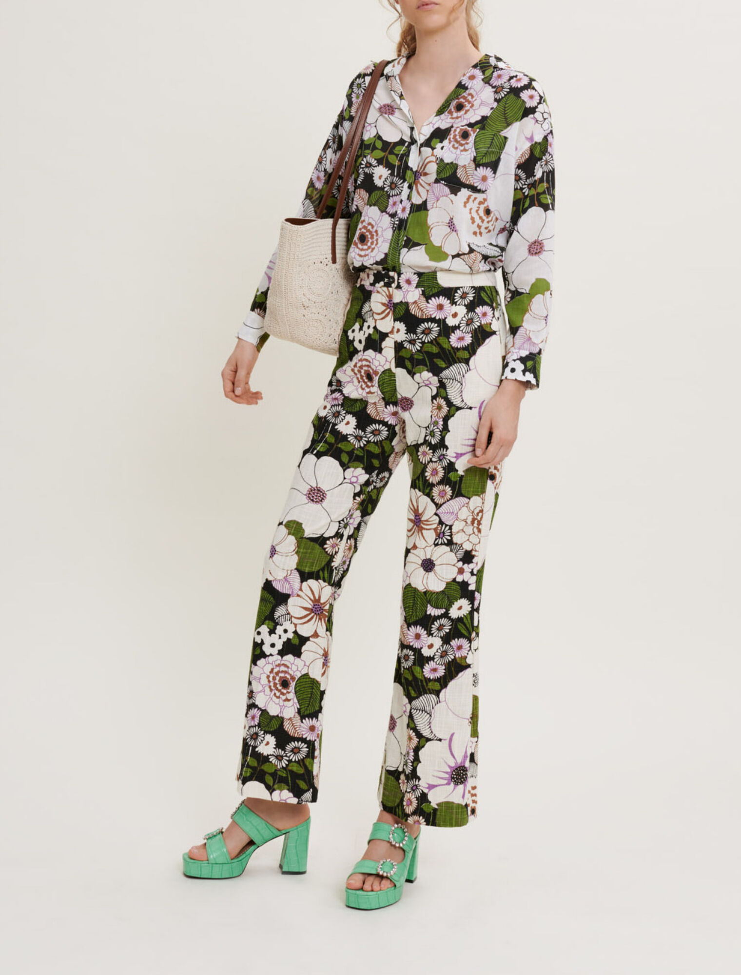 Chemise imprimé à fleurs 70's