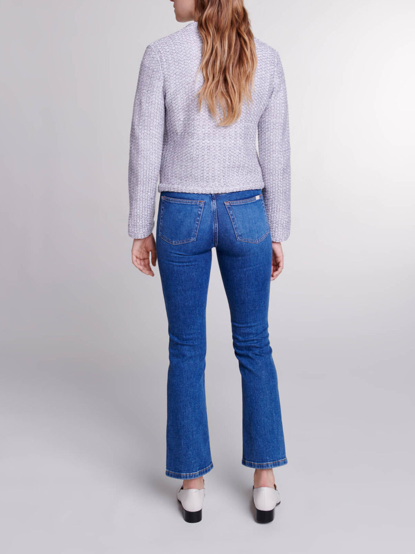 Tweed-look knit cardigan Black / Gray For Women | Maje