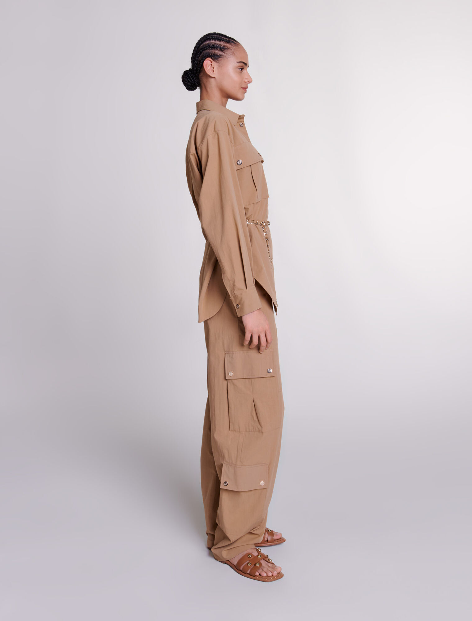Chemise longue ceinturée