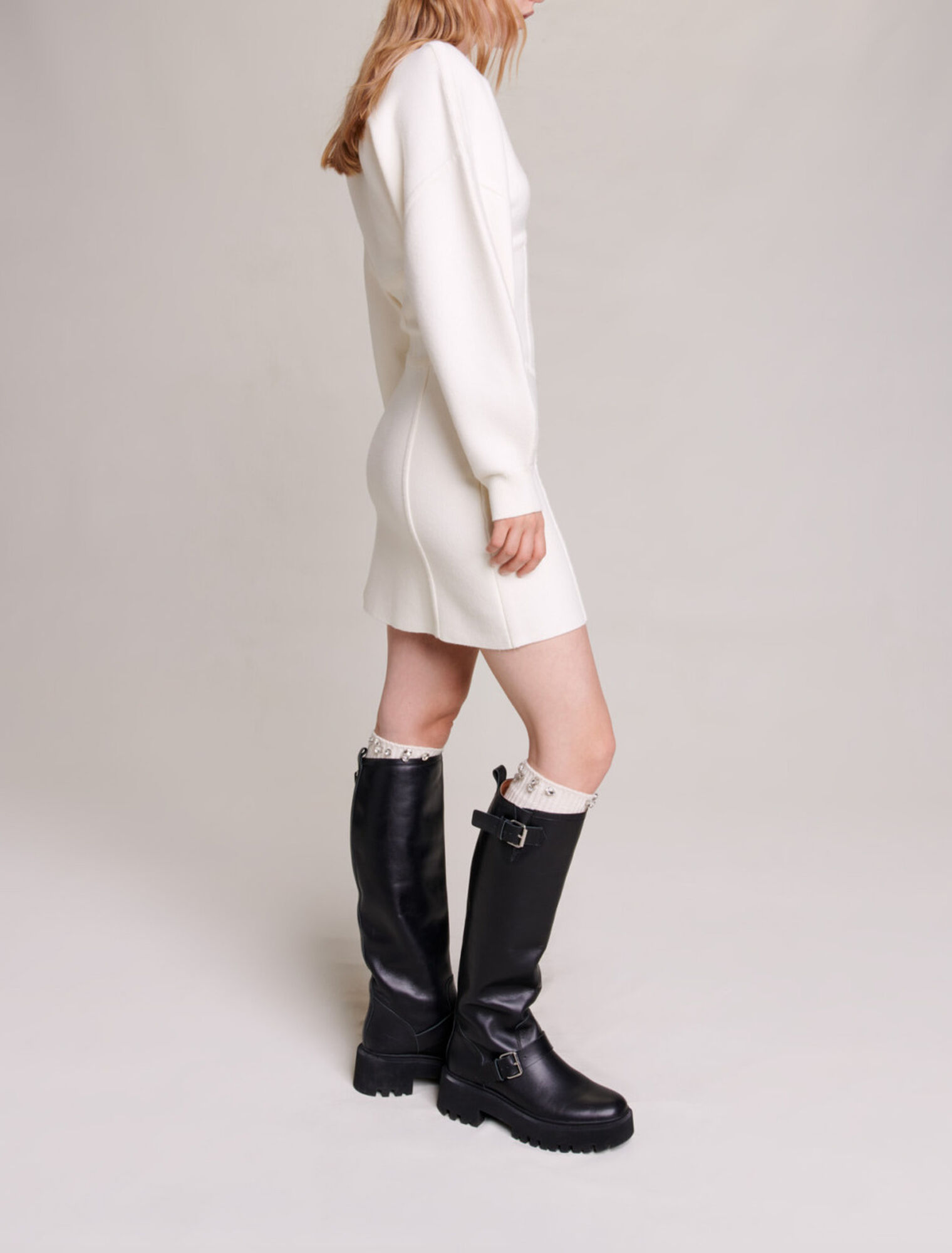 Corset-effect jumper dress
