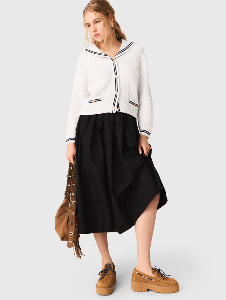 maxi skirt with contrast waistband