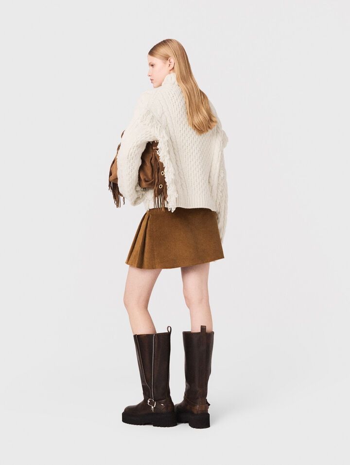 Pull en laine melangé avec franges