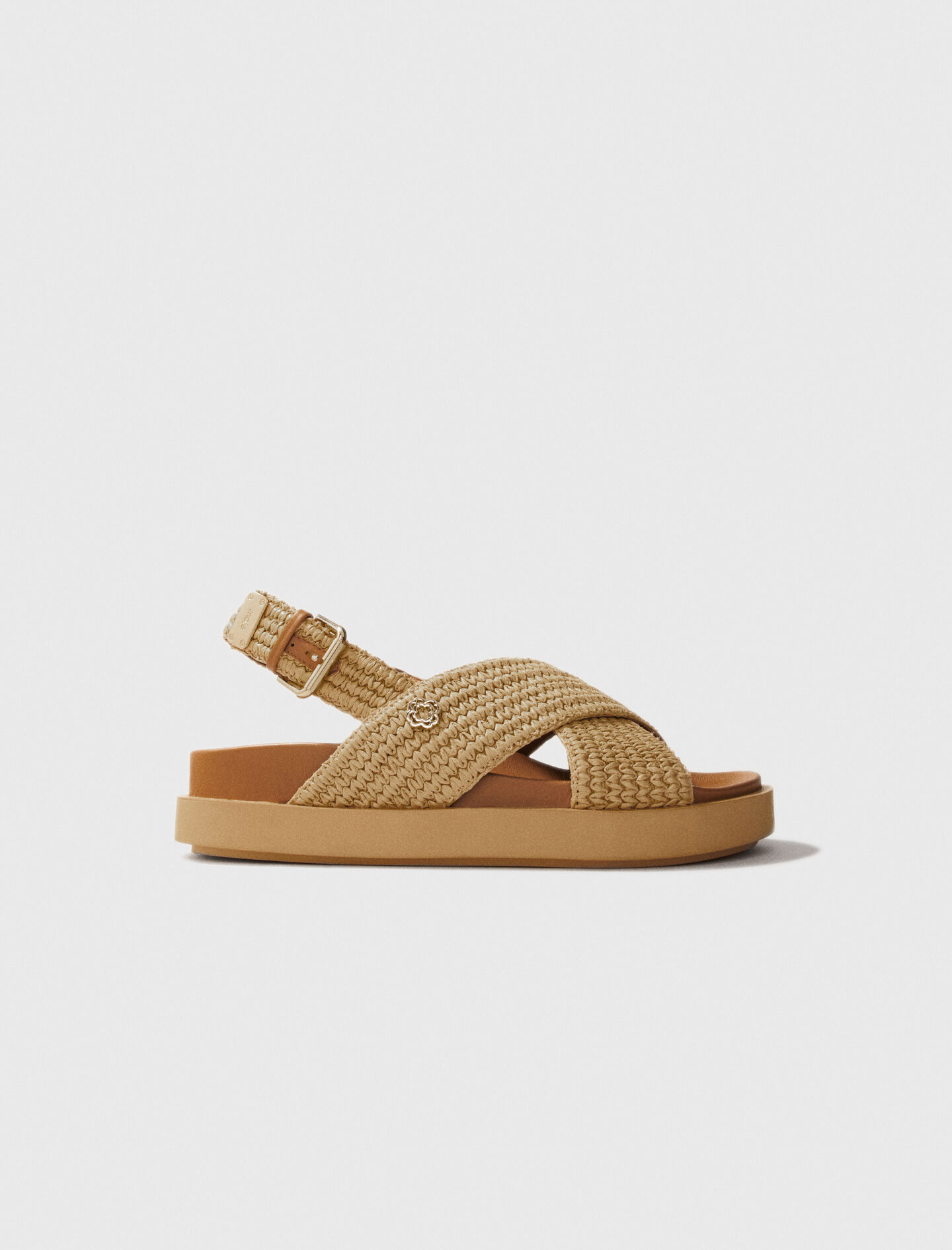【MAJE】ラフィア調クローバー付プラットフォームミュール All Shoes For Women | Maje