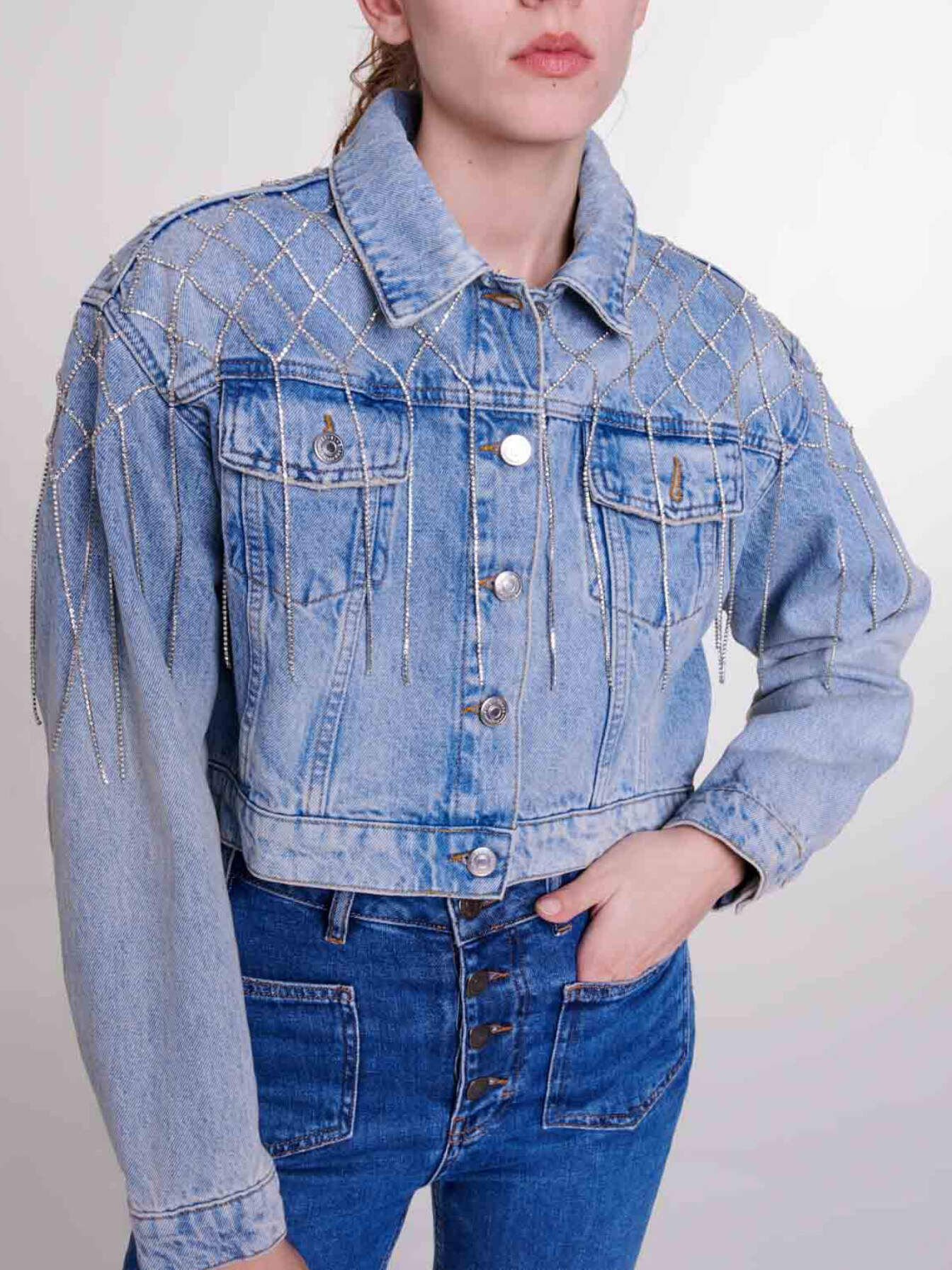 maje ジャケット Rhinestone suit jacket Blue for Women | Maje