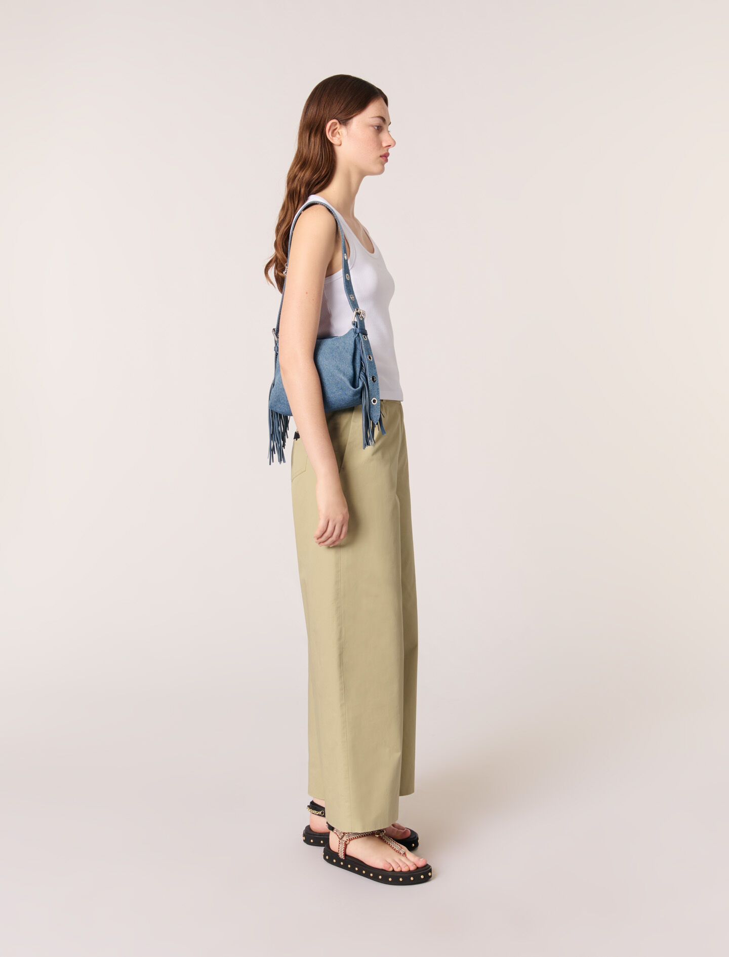 Miss M mini denim bag Blue For Women | Maje