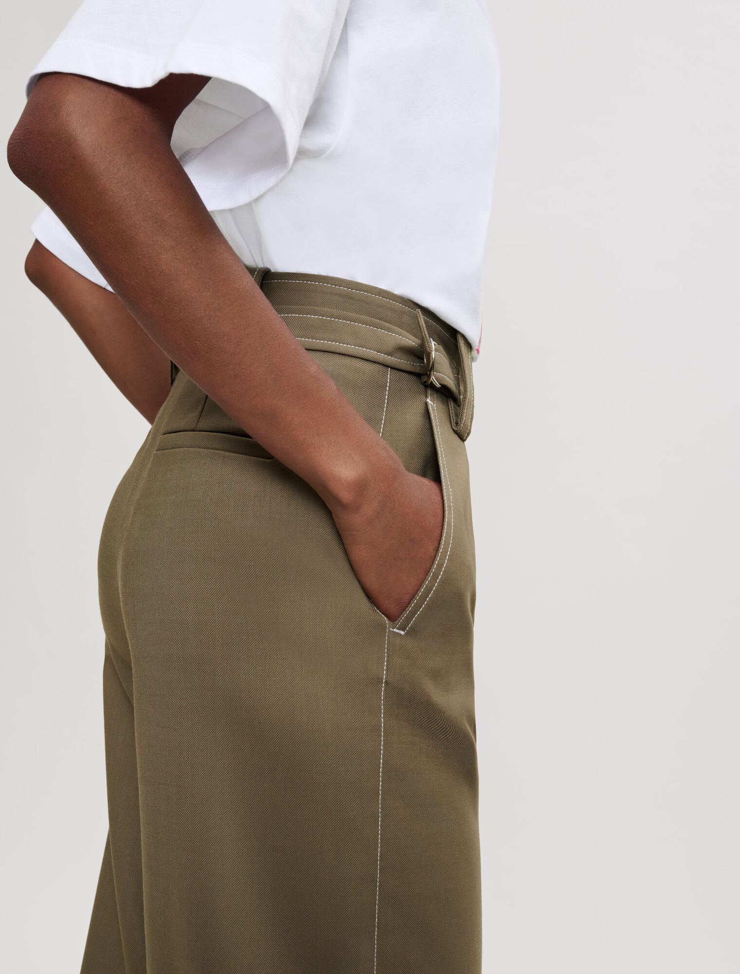 High-waisted tailored trousers