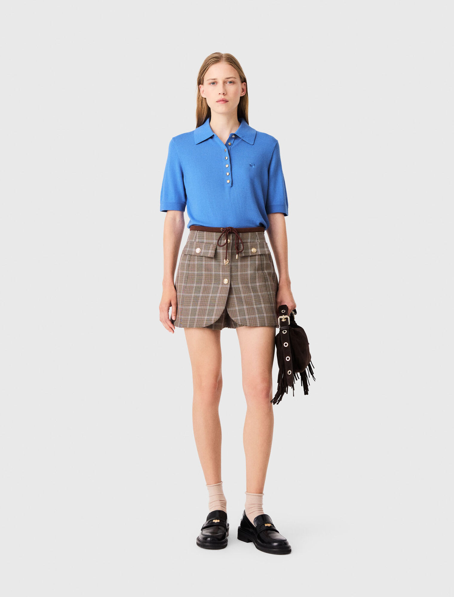 Layered-effect suit shorts