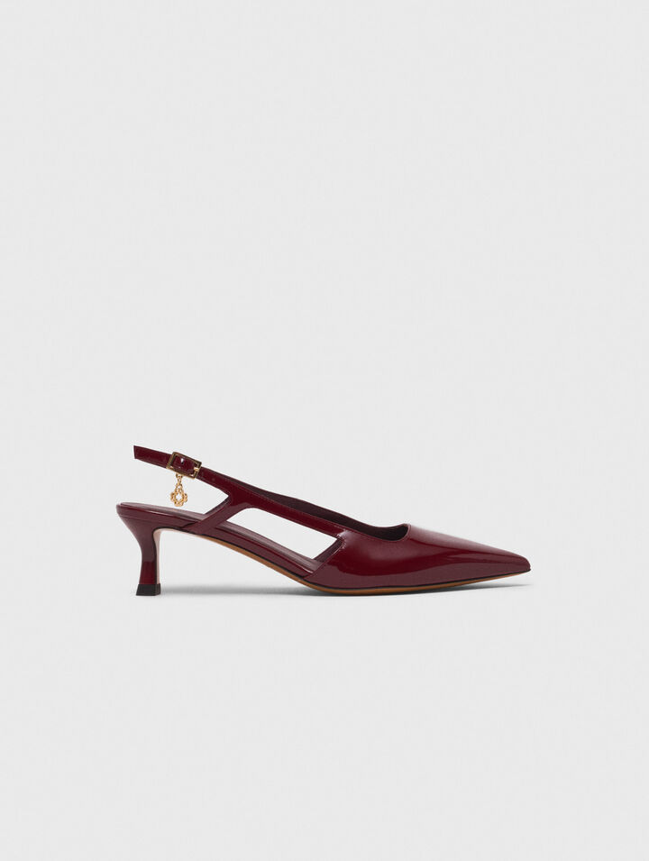 Escarpins slingback en cuir vernis