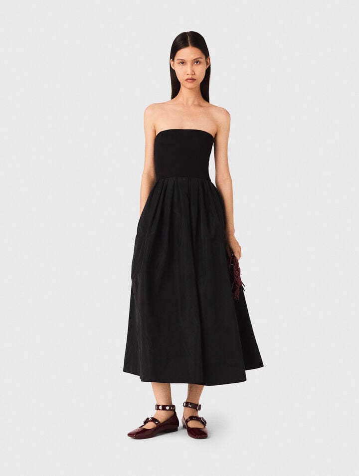 Robe bustier en maille et taffetas