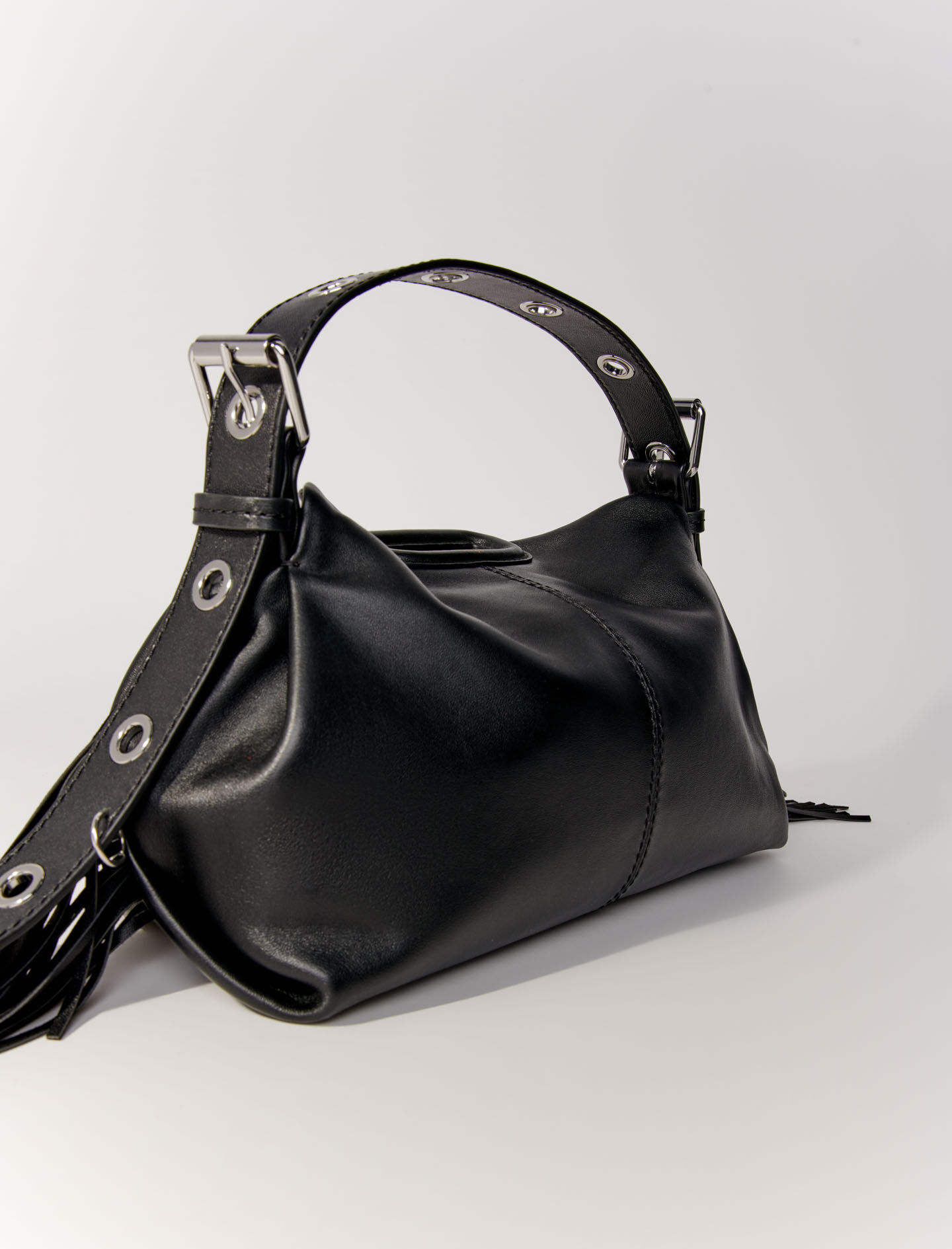 Smooth leather Miss M bag Black / Gray For Women | Maje