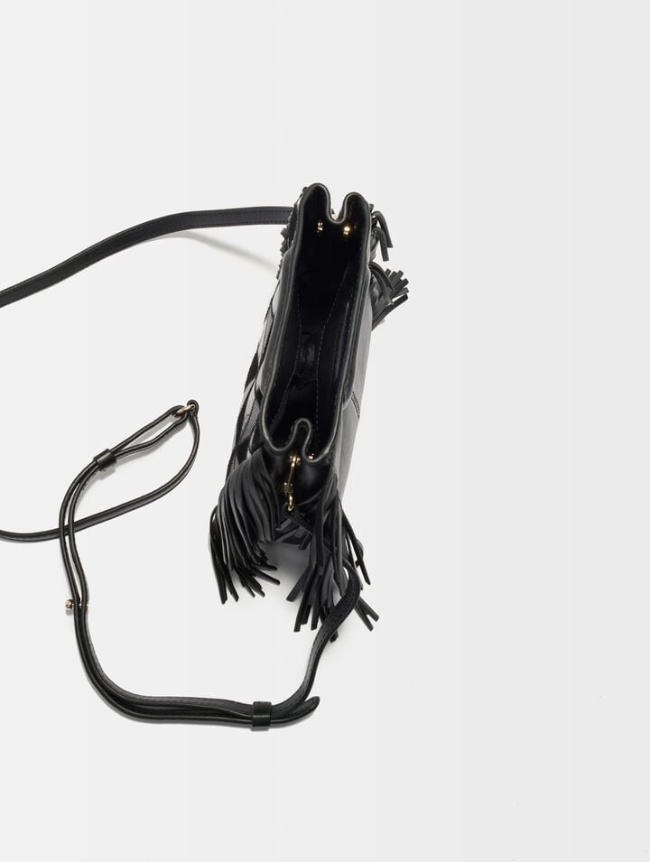 Sac M mini patché en cuir