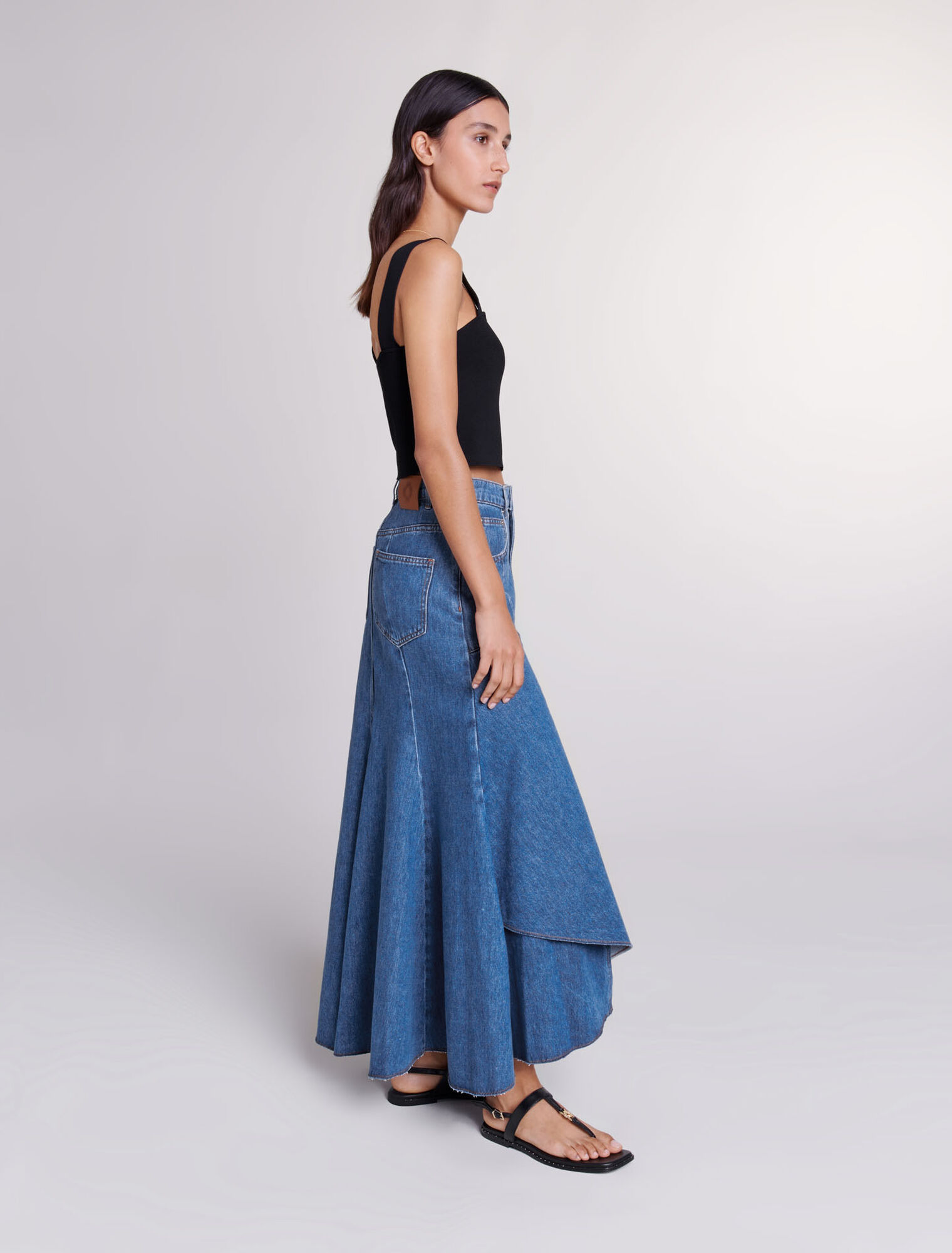 Jupe en denim asymétrique