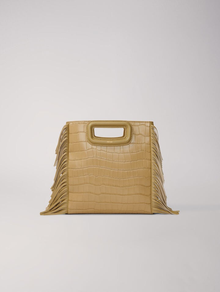 Sac M en cuir effet croco
